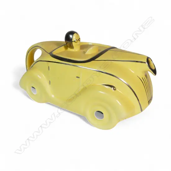 DECO CHINA YELLOW RACING CAR TEAPOT