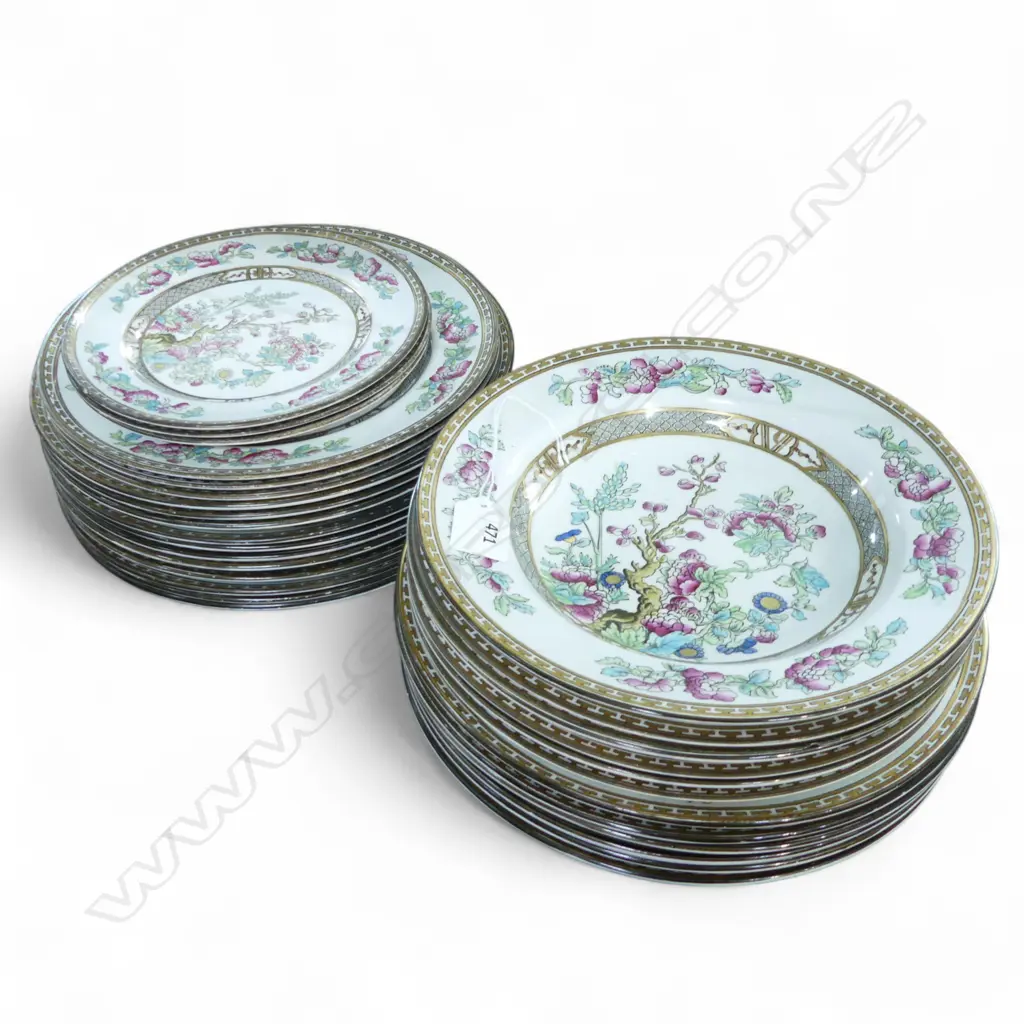 30 PCE  VICTORIAN 'INDIAN TREE' PATTERN PART DINNER SERVICE Image 1++