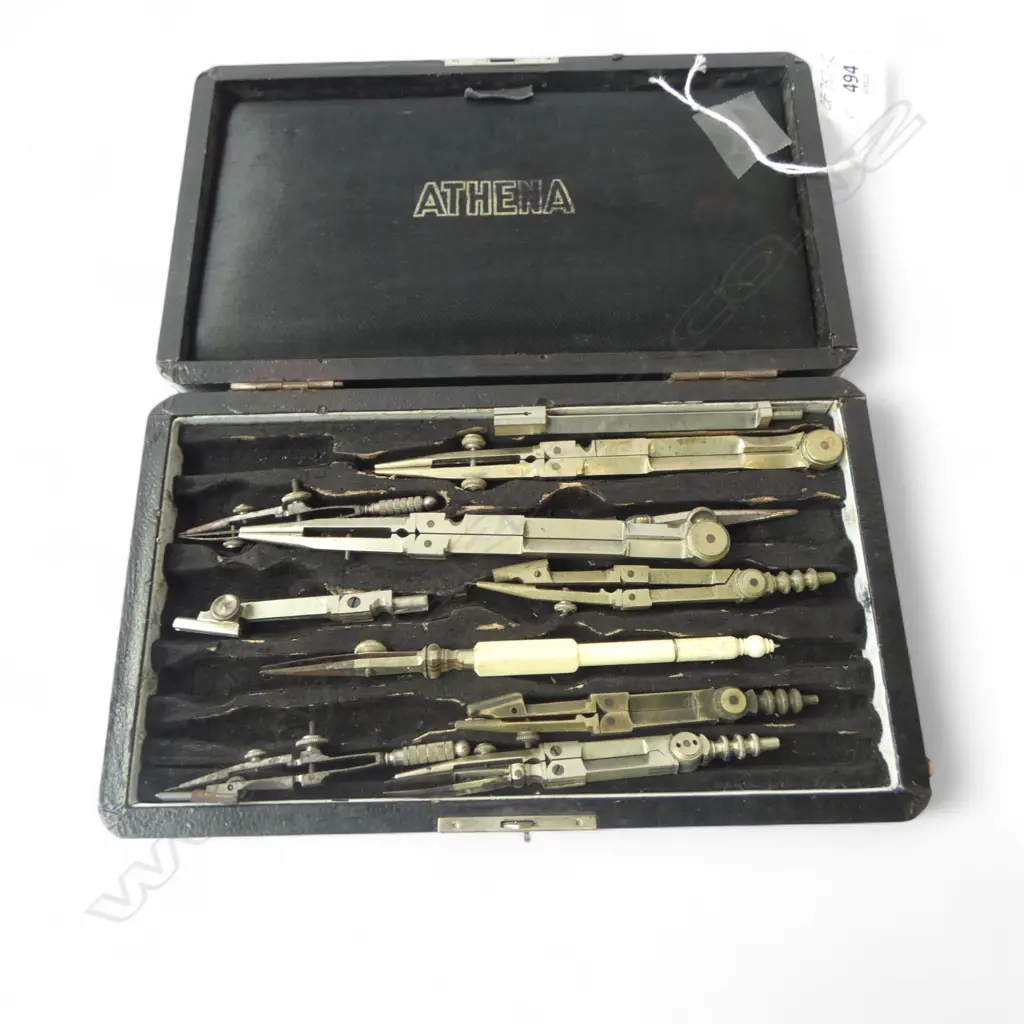 VINTAGE TECHNICAL DRAWING SET, one with ivory handle Image 1++