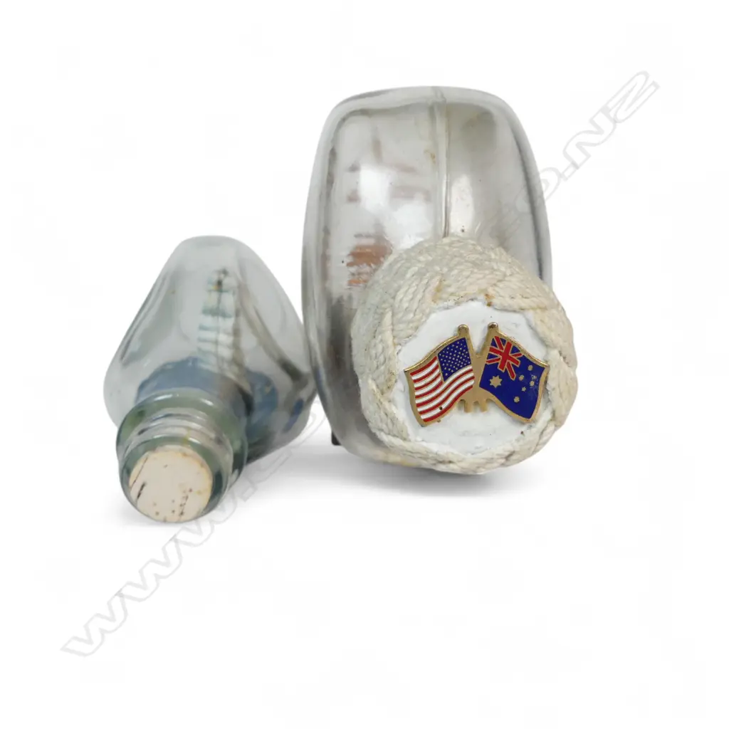 2 SAILINGSHIPS IN BOTTLES L240 & 160MM Image 1++