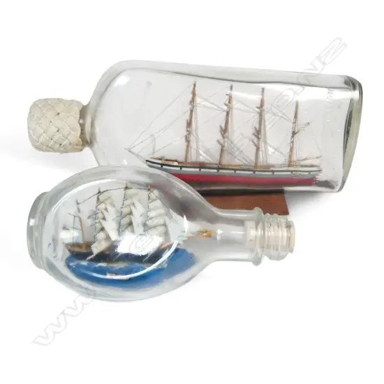 2 SAILINGSHIPS IN BOTTLES L240 & 160MM