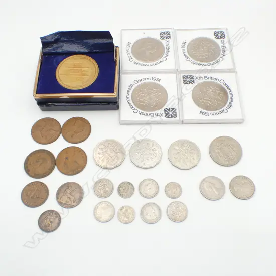 4 UNC NZ $1 GAMES COINS + 'HAMPTON COURT PALACE' MEDALLION + ASST. COINAGE