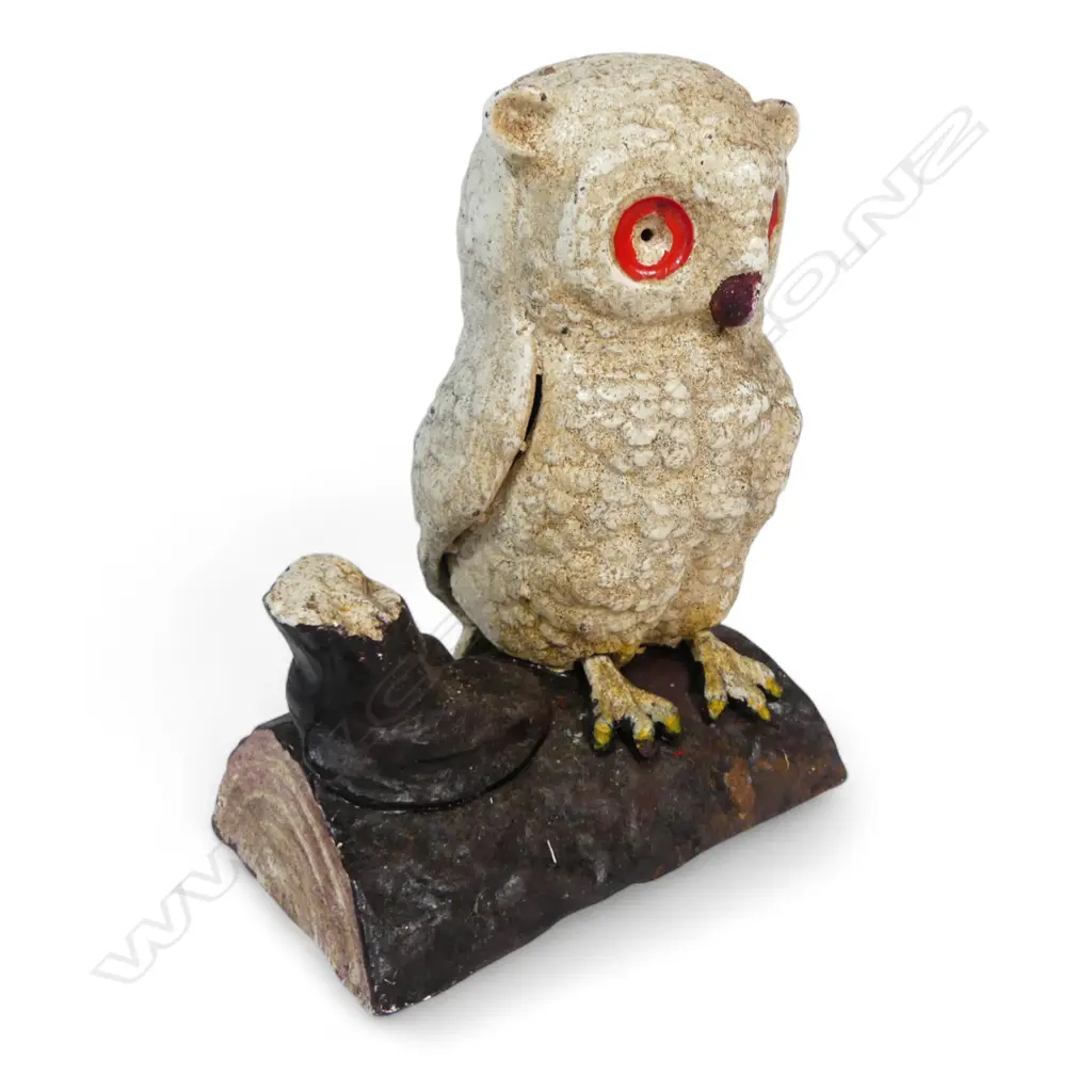 CAST IRON OWL MONEY BOX H160MM Image 1++