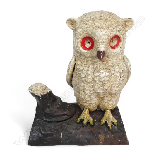 CAST IRON OWL MONEY BOX H160MM