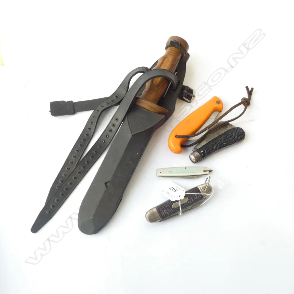 4 POCKET KNIVES + DIVING KNIFE L.310mm Image 1++