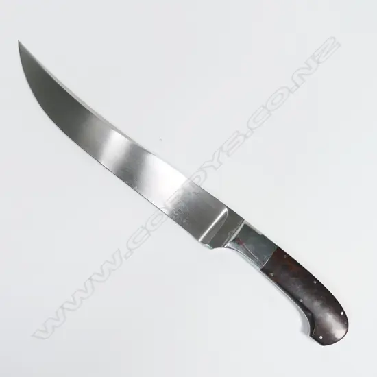 CUSTOM BRENT E.SANDOW BOWIE KNIFE. WOOD HANDLE. L.335mm