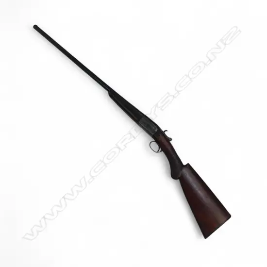 FIRE ARMS LICENSE REQUIRED. Antique C.G. BONEHILL of BIRMINGHAM single barrel hammer ejector gun. mahogany stock & fore end firing nipple absent