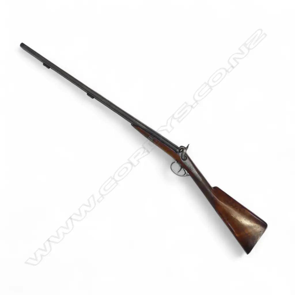 19thC double barrel BLACK POWDER HAMMER GUN mahogany stock. No license required Image 1++