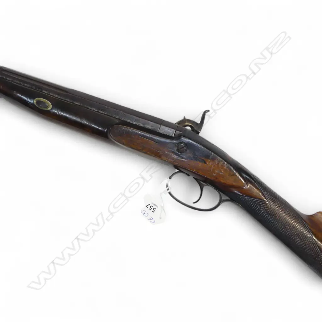 19thC single barrel BLACK POWDER HAMMER GUN  stock. No license required. Image 1++