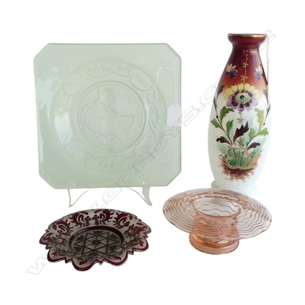 4 PCS VICTORIAN & DECO GLASS, VASE H.270mm Image 1++