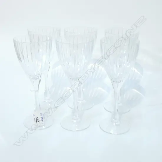 6 CRYSTAL WINE GLASSES H.210mm
