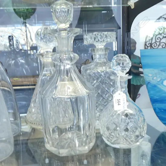 4 CRYSTAL DECANTERS H.290mm