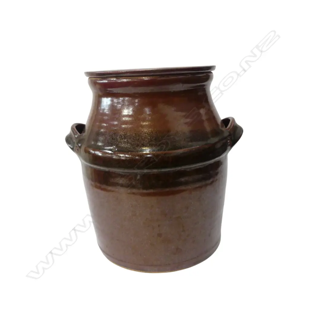 N.Z. STUDIO POTTERY CREAM CAN by JOHN KILLICK, MARK TO BASE, H.240mm Image 1++