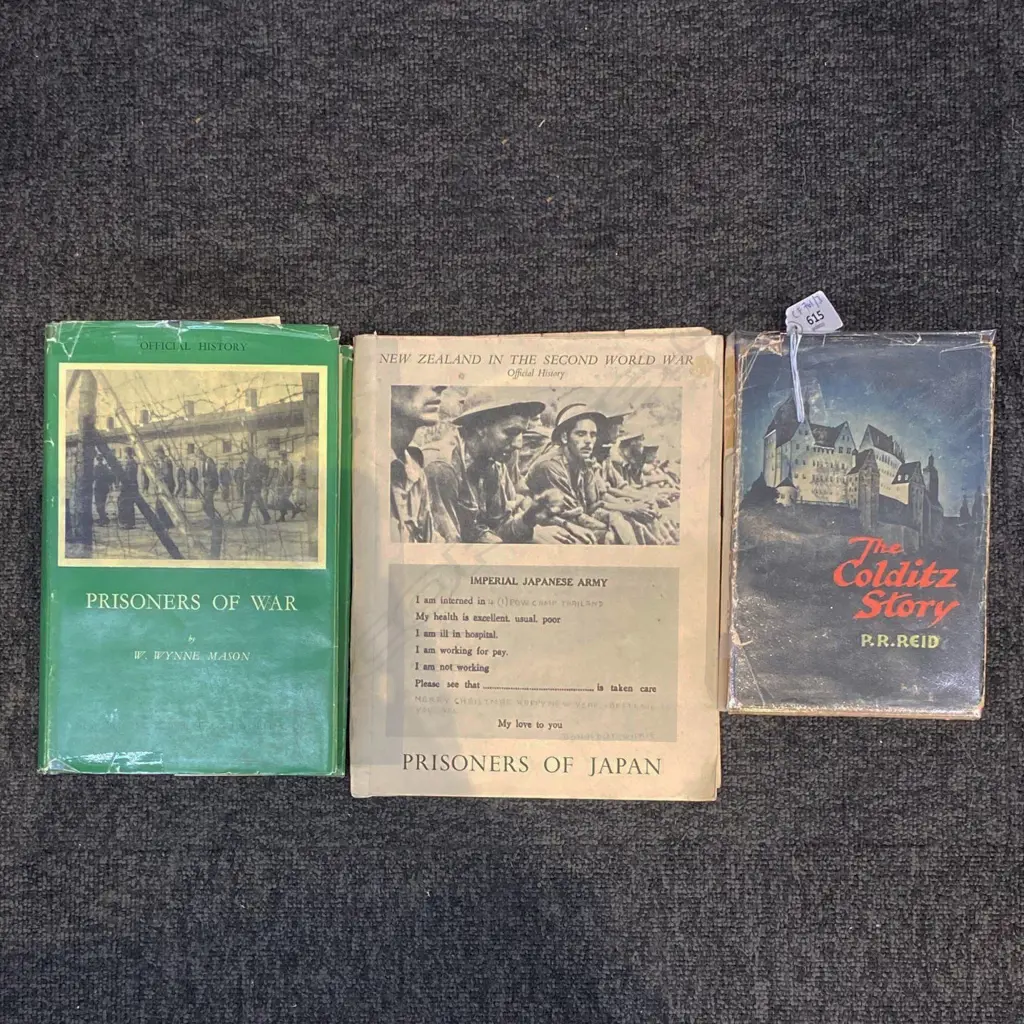 3 WWII PRISONER OF WAR BOOKS; COLDITZ, JAPAN, OFFICIAL HISTORY BY WYNNE MASON 1st Ed. Image 1++