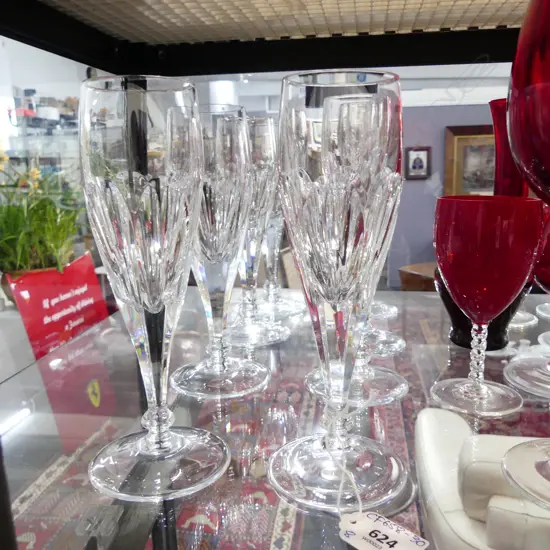 SET OF 8 CRYSTAL FLUTES H.200mm