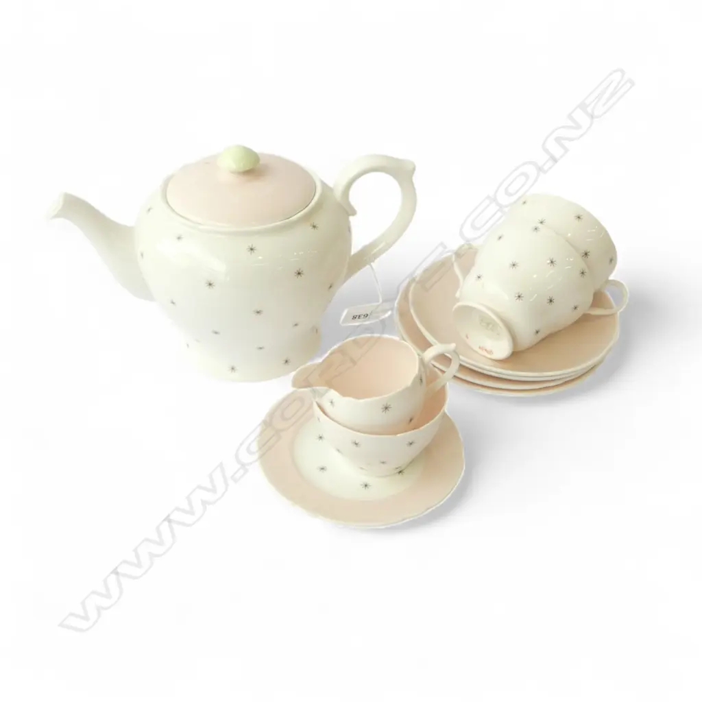 SHELLEY CHINA 3PC TEASET 2CSPS & DISH POLE STAR PAT Image 1++