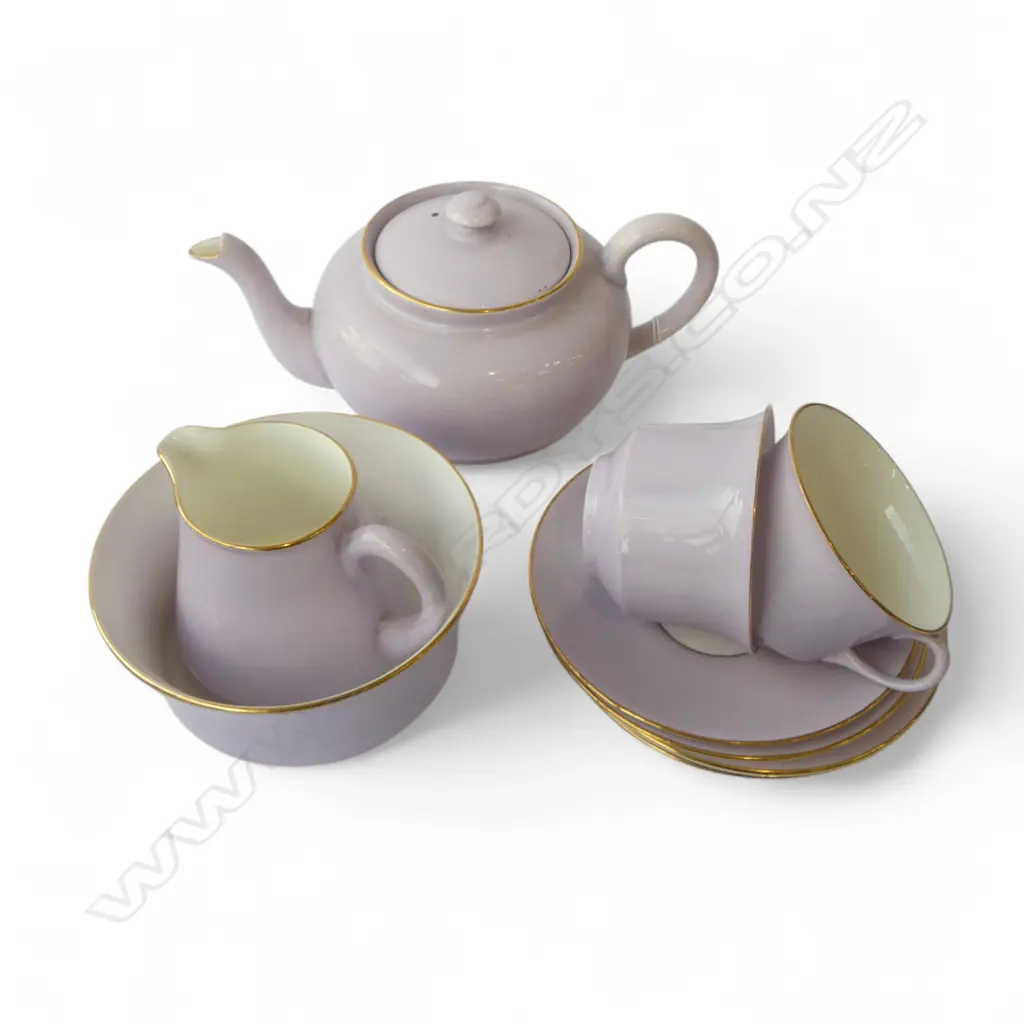 SHELLEY CHINA 3 PC TEASET 2CSPS MAUVE COLOURWAY Image 1++