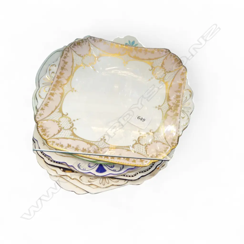 10 DECO SHELLEY CHINA MIXED PAT CAKE PLATES Image 1++