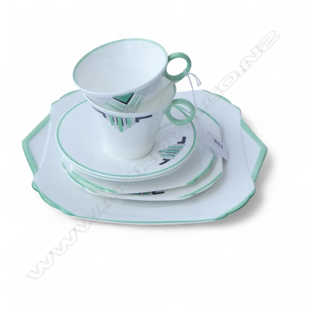DECO SHELLEY CHINA PART TEASET CAKE PLATE 2CSPS Image 1++