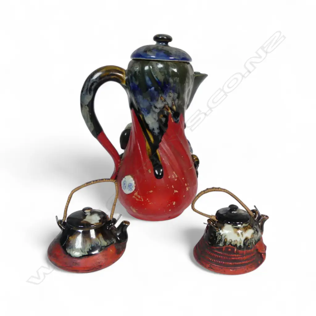 3 EIGERWARE TEAPOTS LARGEST CHIP TO SPOUT H210 & 50MM Image 1++
