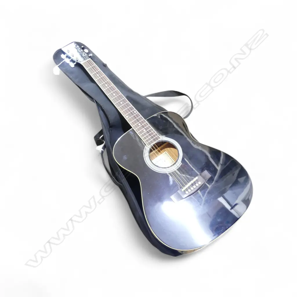 HONEY BEE F-15/BK ACOUSTIC GUITAR L.1000mm IN CARRY CASE zipper fualted Image 1++