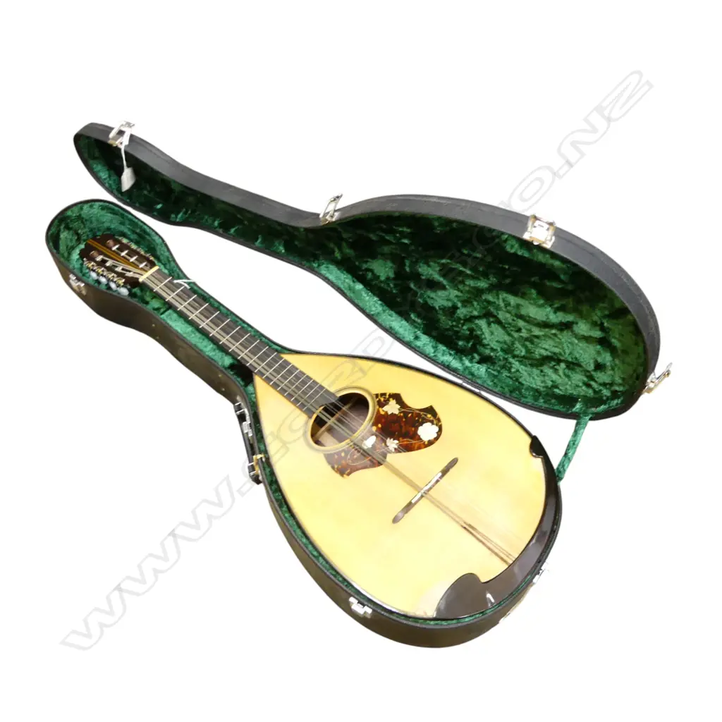 SUZUKI MC-836 MANDOLIN IN HARD SHELL CARRY CASE L.950mm needs repair to bottom section of body Image 1++