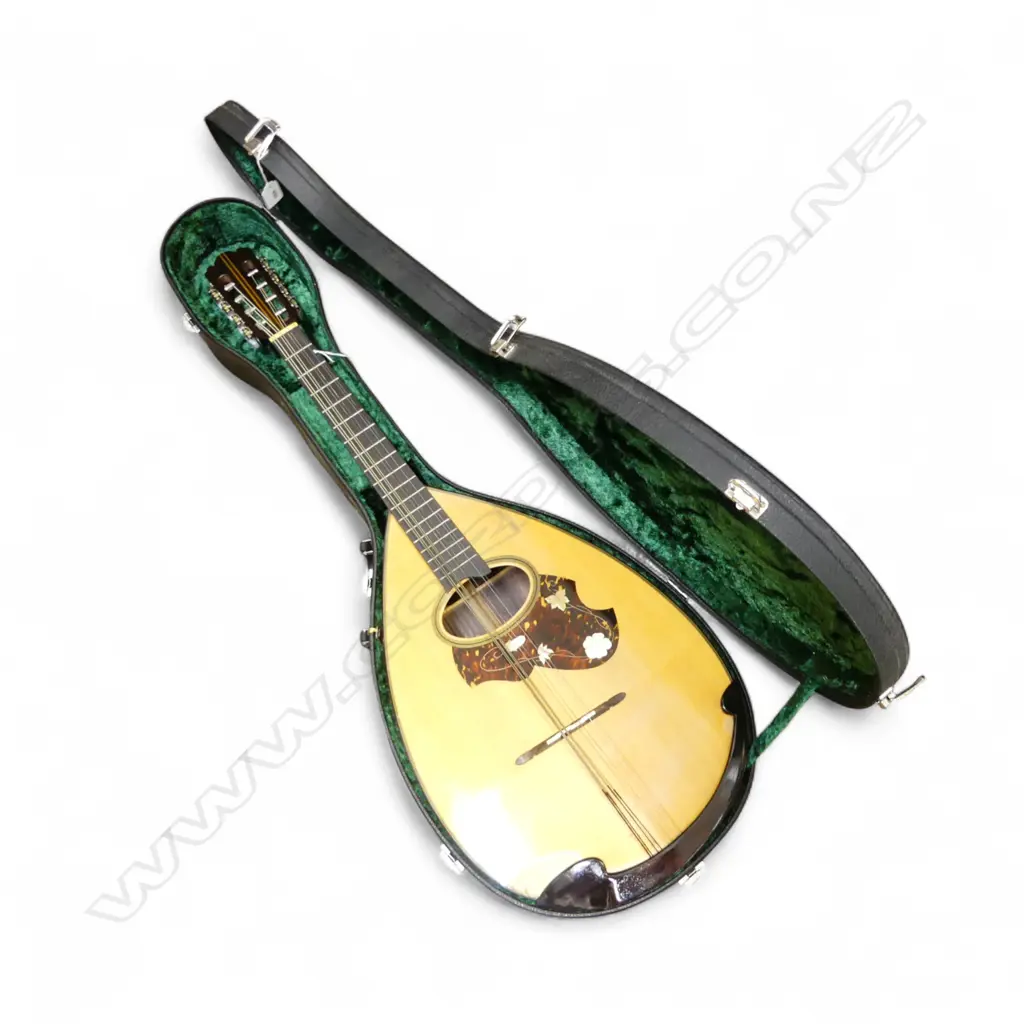 SUZUKI MC-836 MANDOLIN IN HARD SHELL CARRY CASE L.950mm needs repair to bottom section of body Image 1++