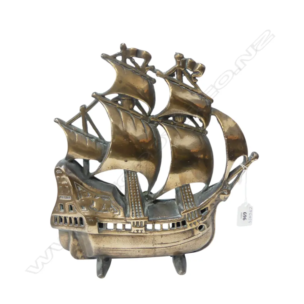 BRASS GALLEON SAILING SHIP DOOR STOP H.325mm Image 1++