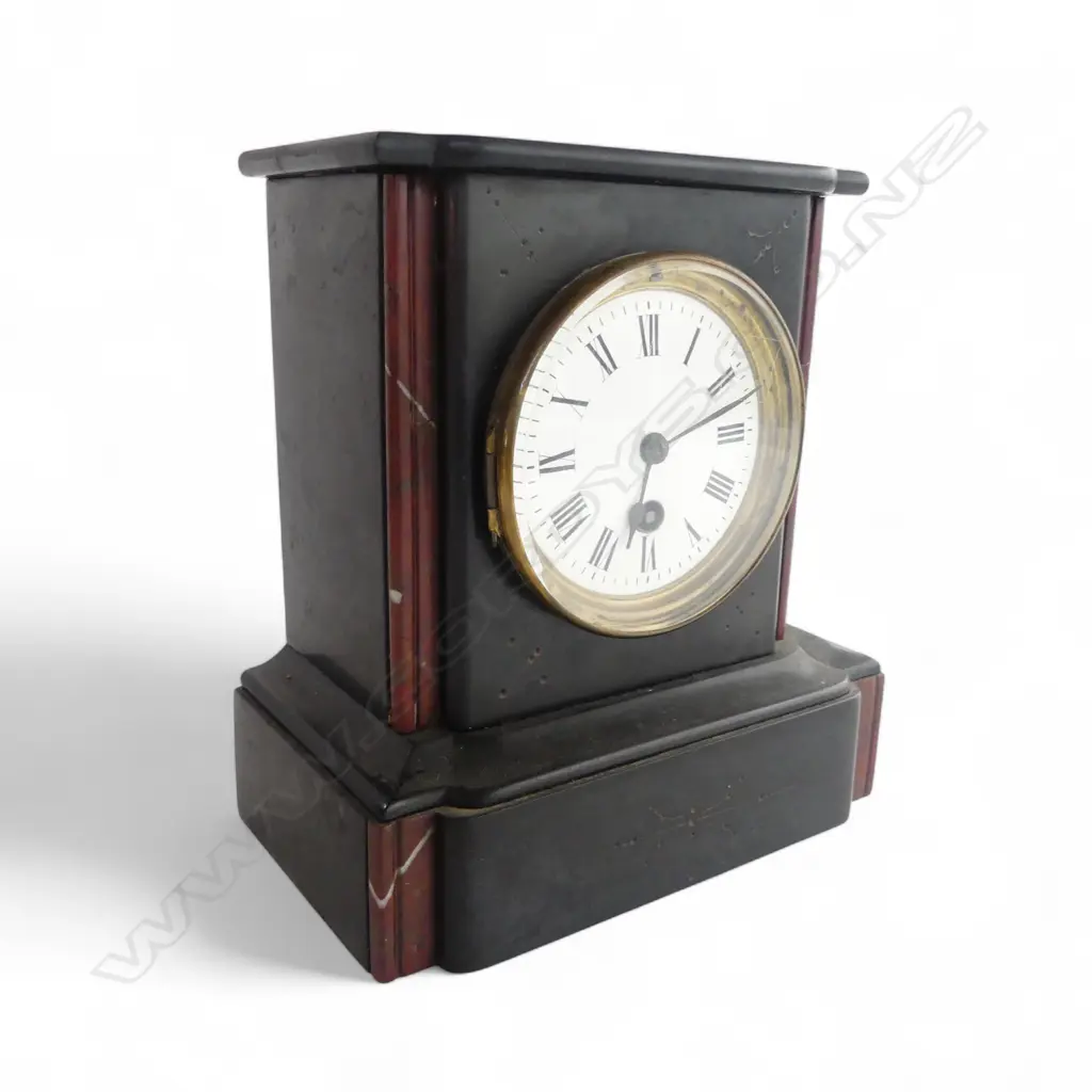 BLACK SLATE MANTEL CLOCK H.215mm Image 1++