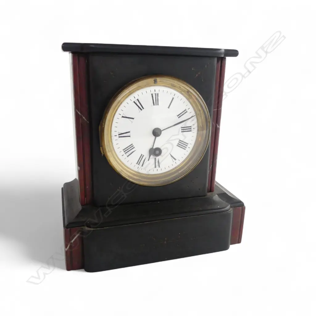 BLACK SLATE MANTEL CLOCK H.215mm Image 1++