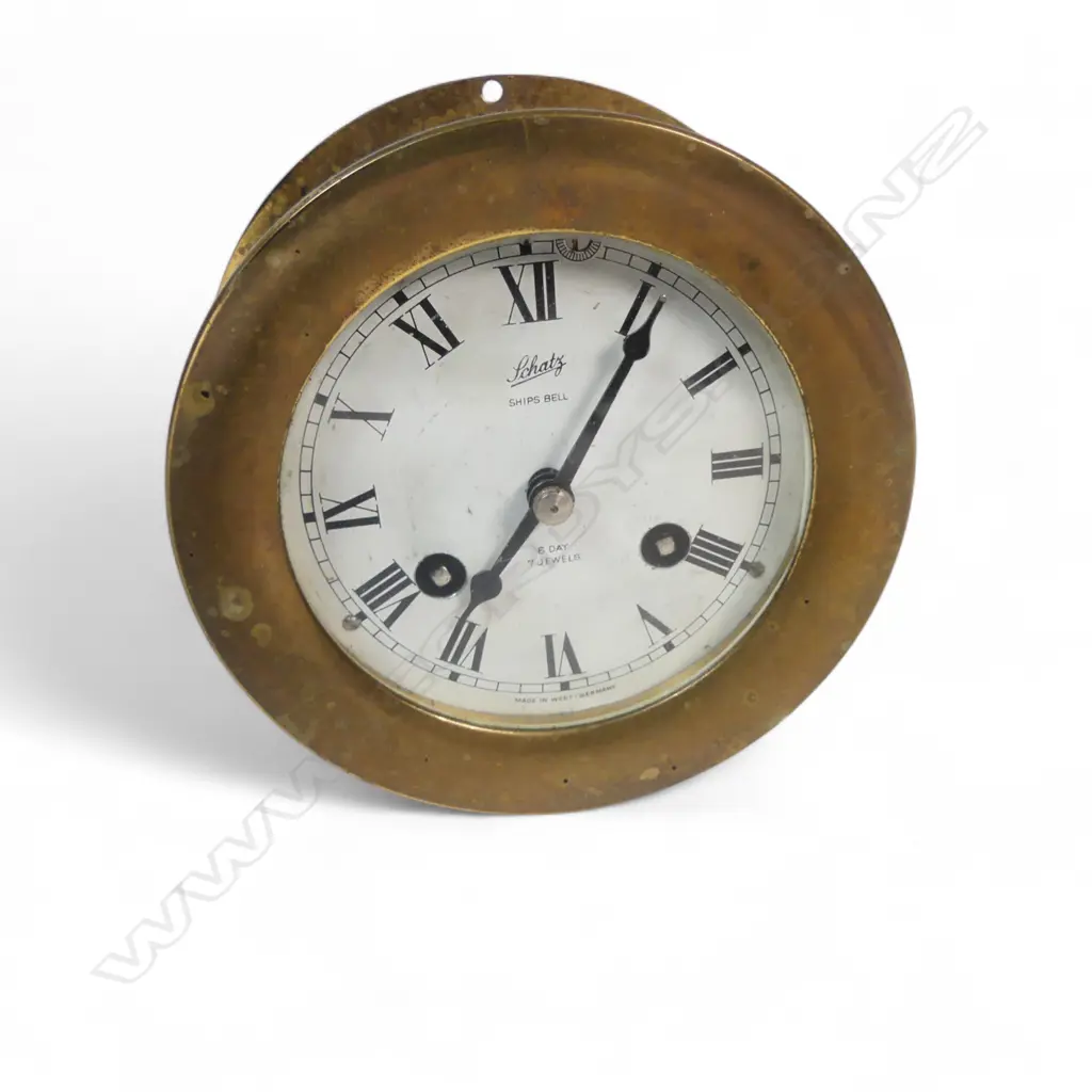 SHATZ SHIPS BRASS WALL CLOCK DIA110MM Image 1++