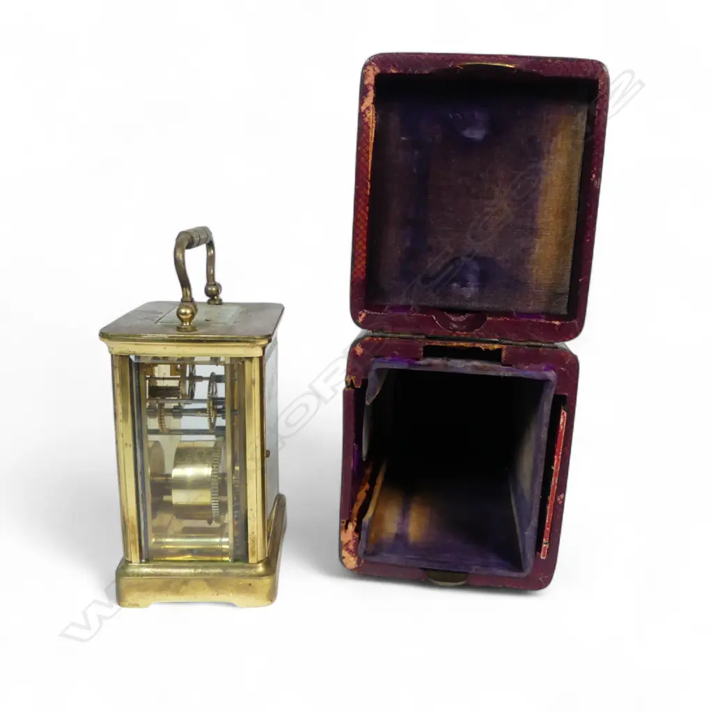 CASED FRENCH CARRAGE CLOCK H130MM Image 1++