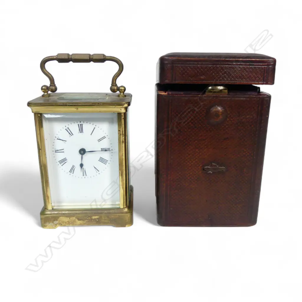 CASED FRENCH CARRAGE CLOCK H130MM Image 1++