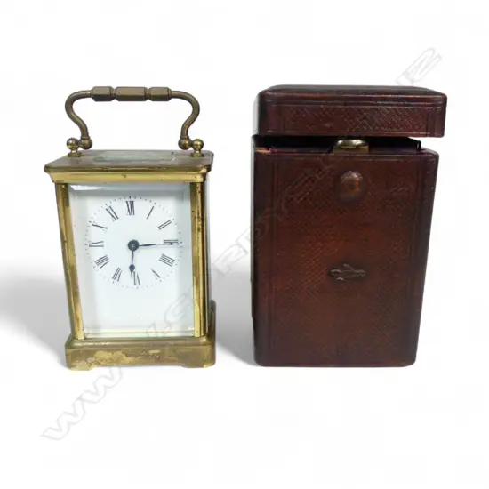 CASED FRENCH CARRAGE CLOCK H130MM