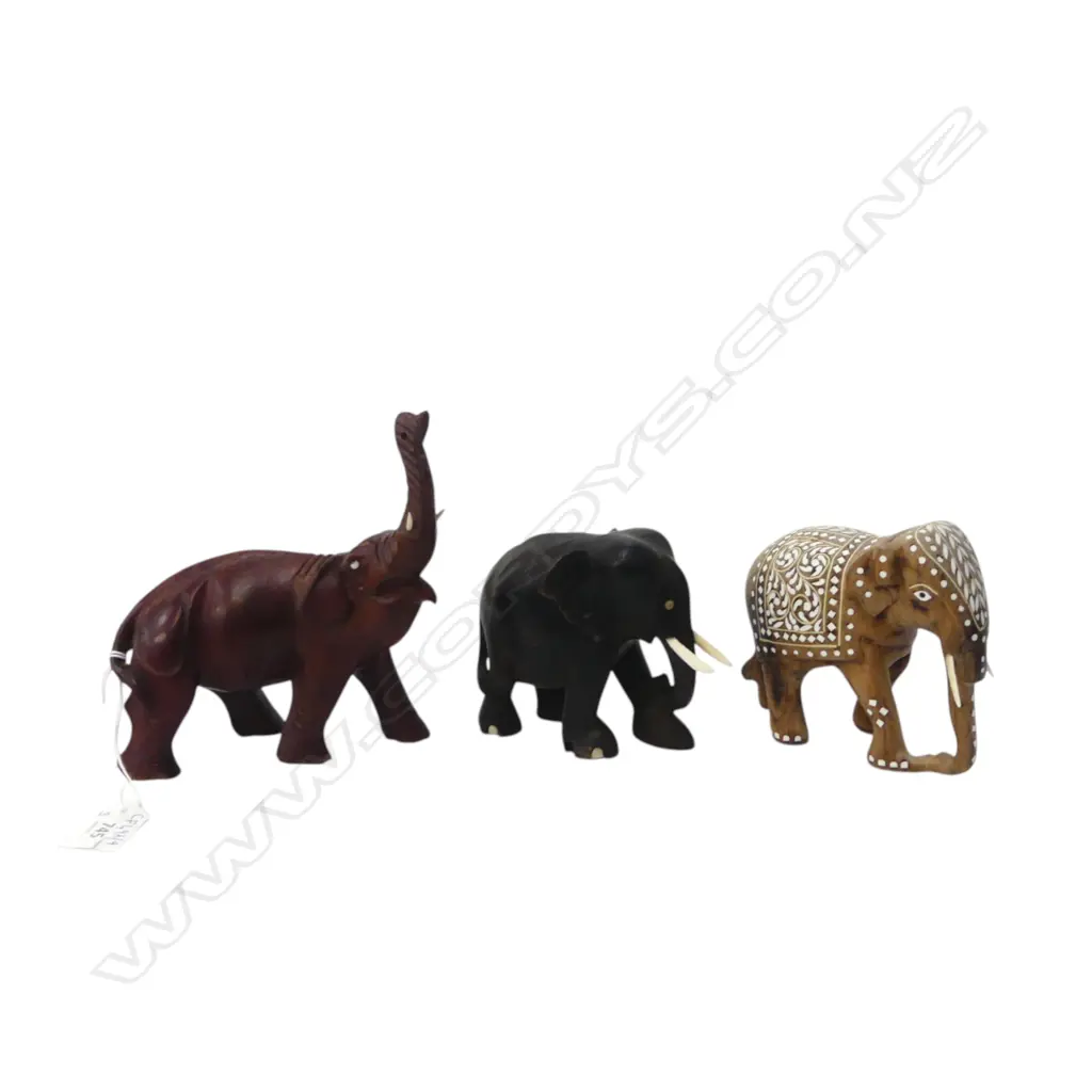 3 WOODEN ELEPHANTS H.160mm Image 1++