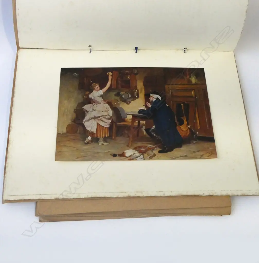 FIVE ANTIQUE CASSELL & CO ‘100 FAMOUS PAINTINGS’ REPRODUCED COLOUR PRINTS PART 3-8, C.1912, L.390MM  Image 1++