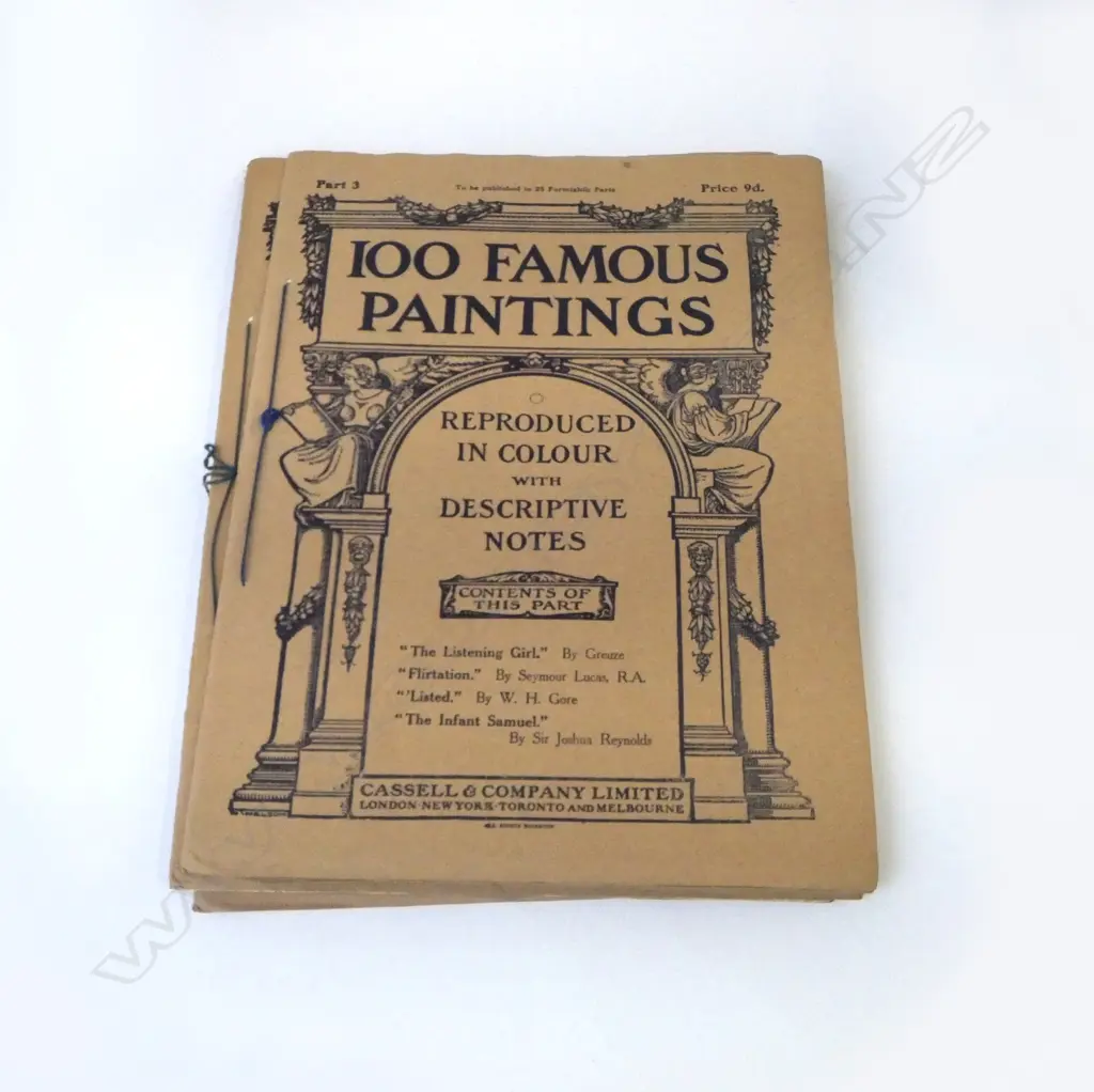 FIVE ANTIQUE CASSELL & CO ‘100 FAMOUS PAINTINGS’ REPRODUCED COLOUR PRINTS PART 3-8, C.1912, L.390MM  Image 1++