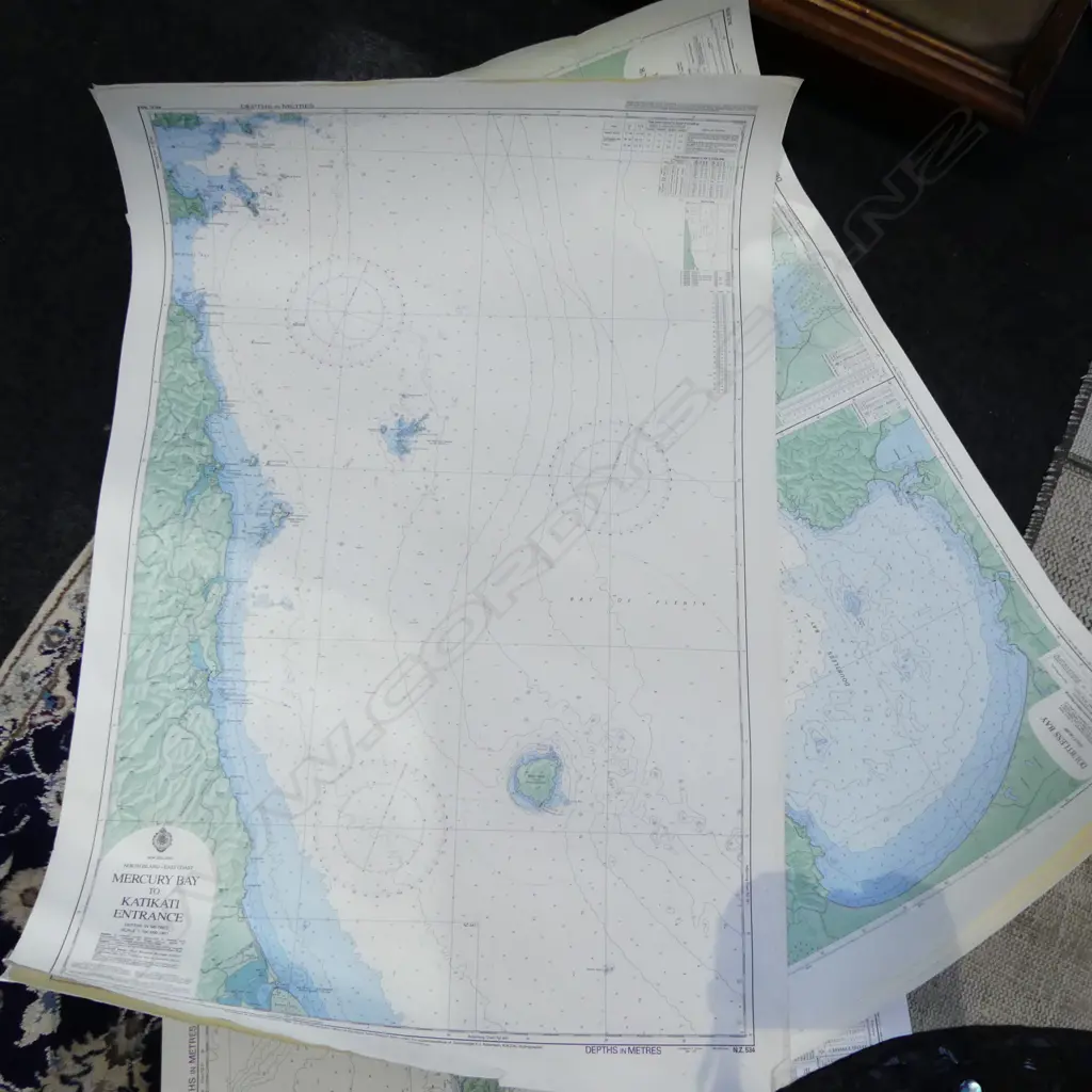 7 HYDROGRAPHIC CHARTS OF N.Z. NORTH ISLAND PUBLISHED by R.N.Z. NAVY 720x1090mm Image 1++