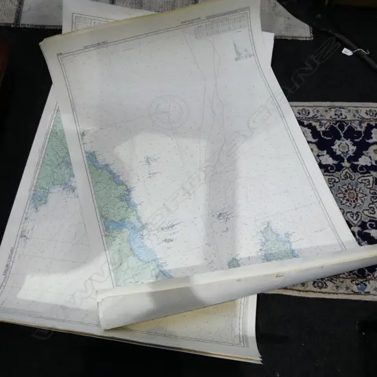 11 HYDROGRAPHIC CHARTS OF N.Z. NORTH ISLAND PUBLISHED by R.N.Z. NAVY 720x1090mm