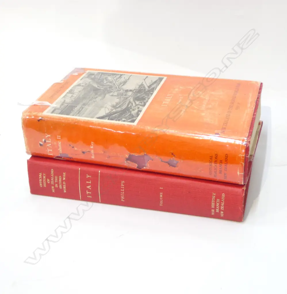 2 1st Ed. BOOKS; OFFICIAL HISTORY NZ IN THE SECOND WORLD WAR, ITALY VOL. I & II Image 1++