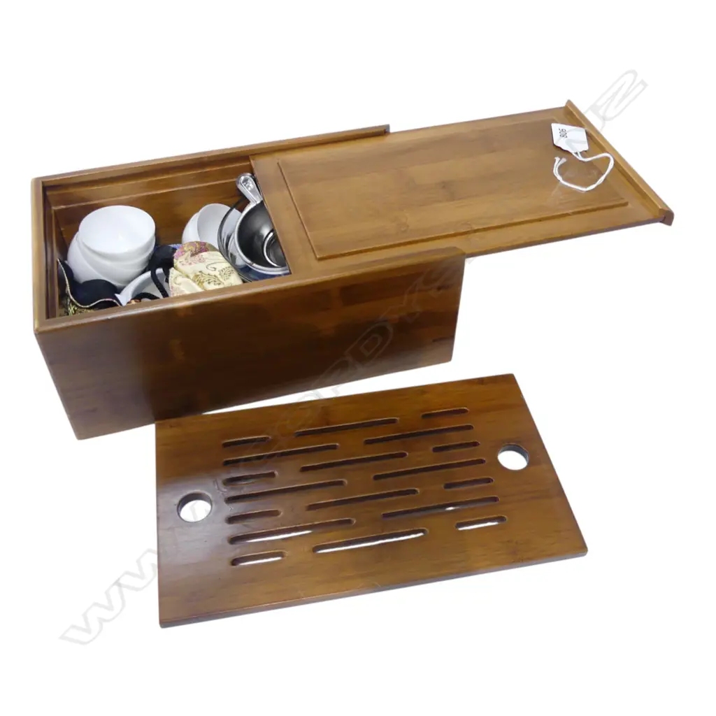 CHINESE TEA SET IN BAMBOO BOX W.250mm Image 1++