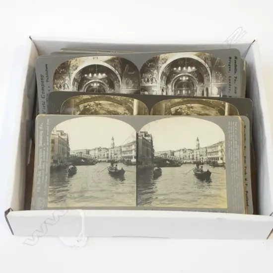 36 ANTIQUE STEREOVIEW CARDS OF ITALY VENICE ROME VATICAN ETC 