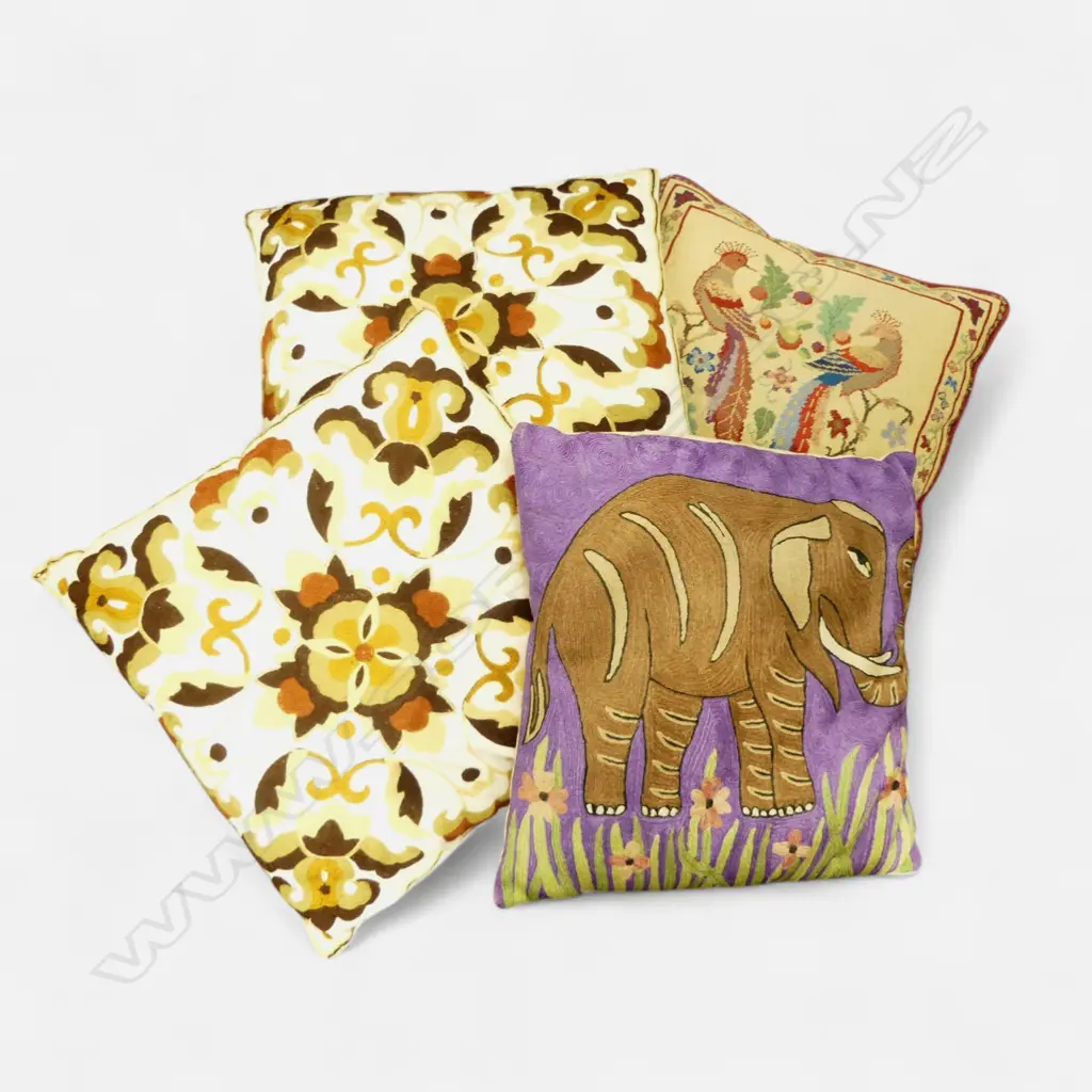 4 NEEDLEWORK CUSHIONS Image 1++