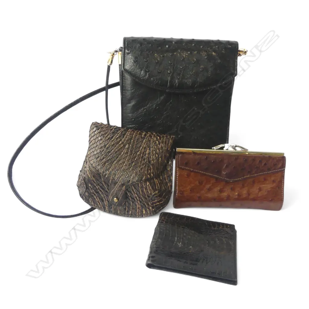 4 VINTAGE PURSES/HANDBAGS SNAKE?  leather Image 1++