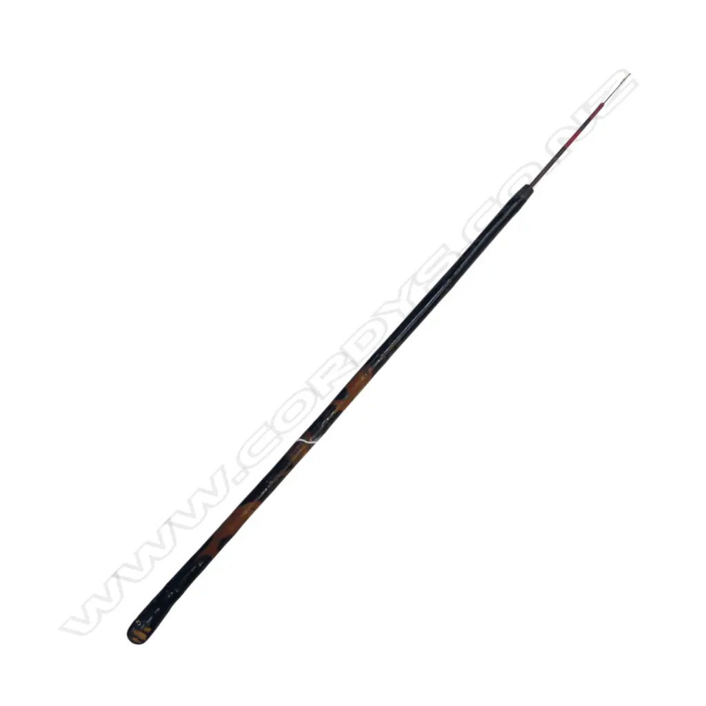 OLD JAPANESE fish carved black lacquered WALKING STICK WITH FISHING ROD INSIDE. extendable rod. Missing end cap L.905mm Image 1++