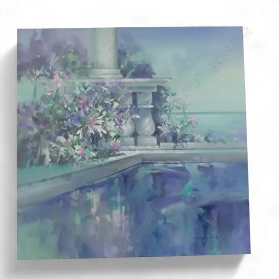 LINDA REID, UNTITLED CLASSICAL FLORAL SCENE, 1110x1110mm