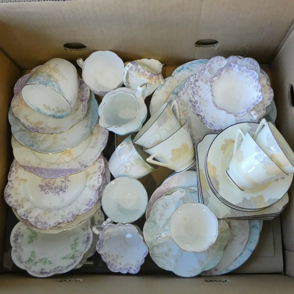 BOX LOT PART CHINA TEASETS R/DOULTON ETC Image 1++