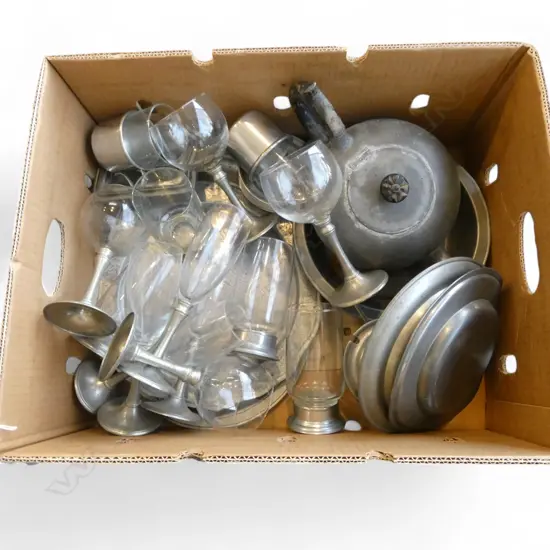 ASST. PEWTER INCLUDING FLUTES, etc