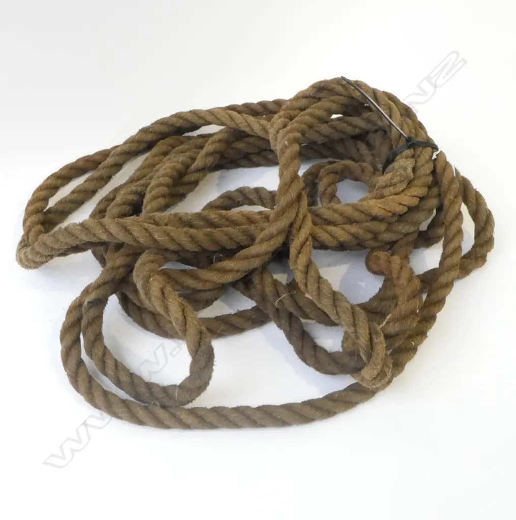 OLD (PROBABLY 19thC) LENGTH OF HEMP ROPE L.13 Mtrs. Dia.2cm Image 1++