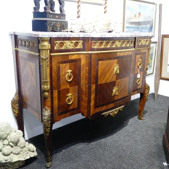 FRENCH STYLE SIDEBOARD, MARBLE TOP REPAIRED 1280x545x940mm
